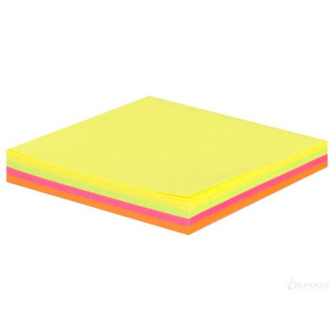 Karteczki samoprzylepne Tres 75x75mm, 100szt neon